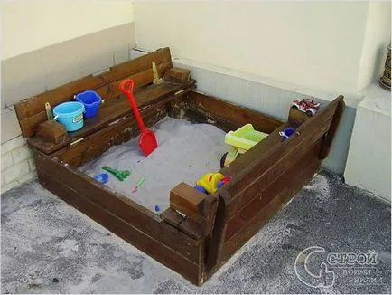 Sandbox kezeddel - hogyan lehet a gyermekek sandbox (fotó) (do) Sandbox kezeddel - hogyan lehet a gyermekek sandbox (fotó)