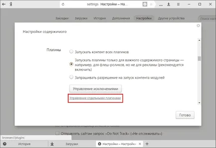 A plug-inek a Yandex Browser