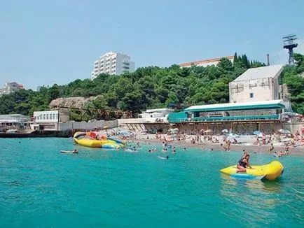 Gaspra település (Jalta), a déli partján, a Krímben, mint egy meghajtót, strandok