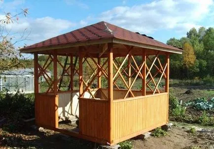 Példák építési pavilonban a kezüket, a képek a gyönyörű pavilonok a kertben nagy és kicsi,