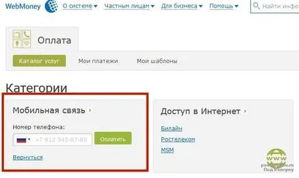 Úgy határozott, hogyan kell tölteni a telefonra a WebMoney (WebMoney) Úgy határozott, hogyan kell tölteni a telefonra a WebMoney