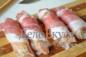 Tekercs csirke bacon