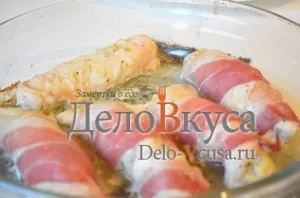 Tekercs csirke bacon