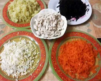 Saláta - gránát karkötő - csirkével és dióval (gránátalma) Saláta - gránát karkötő - csirkével és dióval