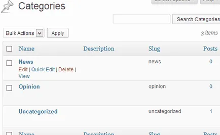 Kategóriák wordpress - milyen kategóriák kategóriák