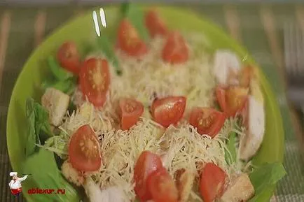 Cézár saláta csirkével - a szósz recept saláta