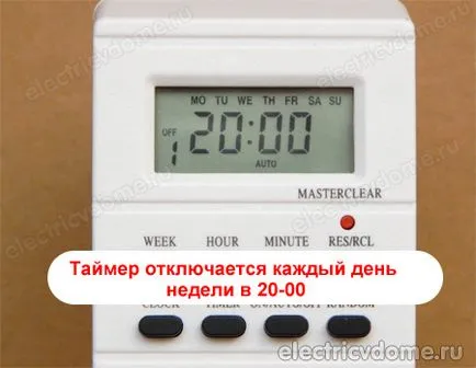 Socket időzítő hét