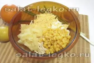 Csirke saláta ananász és a kukorica recept (csirke) Csirke saláta ananász és a kukorica recept