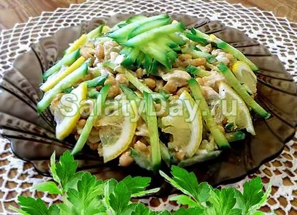 Saláta bab és a csirke - az energia az egész nap recept fotók és videó (recept) Saláta bab és a csirke - az energia az egész nap recept fotókkal és videó