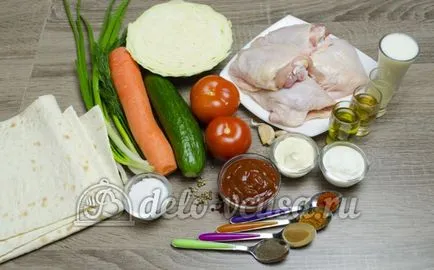 Shawarma otthon recept egy fotó