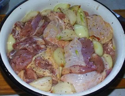 Nyárs a csirkét fehérbor