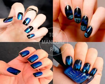 Blue manikűr - 98 kép bájos minták
