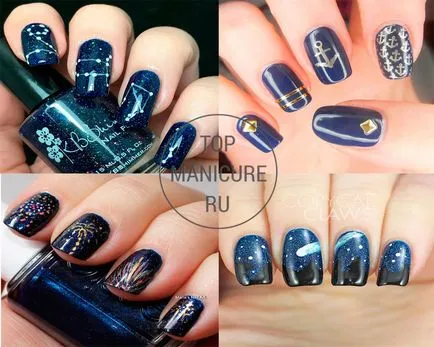 Blue manikűr - 98 kép bájos minták