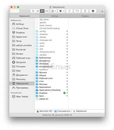 Rejtett fájlok Mac OS X