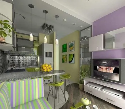 A kombináció a lila szín a belső - az árnyalatok, design, fotó
