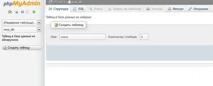 Létrehozása mysql adatbázis