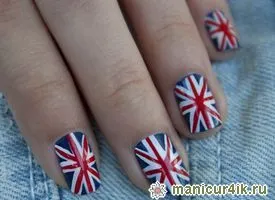 Elegáns manikűr - brit zászló