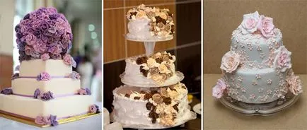 Esküvői torta virágok - dekorációs lehetőségek fényképpel (virág) Esküvői torta virágok - lehetőség dekorációk és dísztárgyak fotókkal