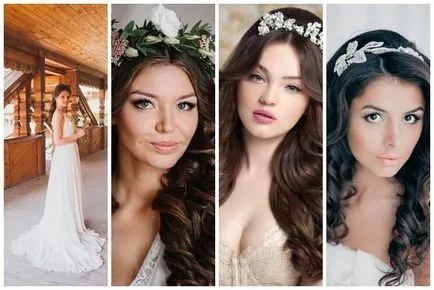 Esküvői frizura laza fürtök fotó ötletek