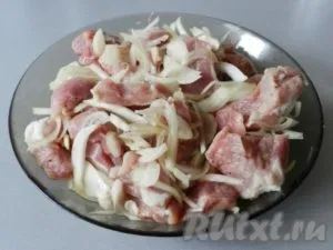 Sertés pörkölt paradicsom és paprika - készül lépésről lépésre fotókkal