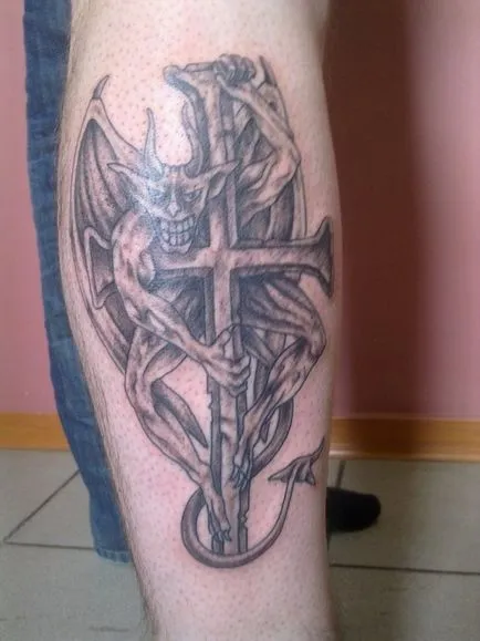 Tattoo kereszt szabadságvesztés érték nyelvén bűnügyi tetoválás (börtön) Tattoo kereszt szabadságvesztés érték nyelvén bűnügyi tetoválás