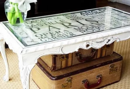 decoupage technikával kezét a bútorok