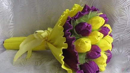 Tulipán rakott papír édességet és mester nélkül osztály kezdők, fotó és videó