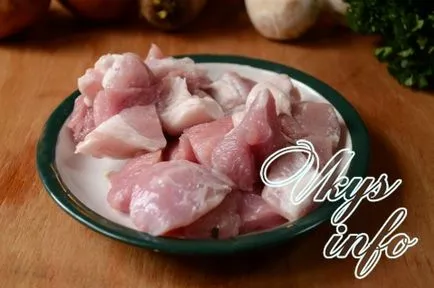 Sült burgonya gombával és a hús - egy finom recept fotó (hús) Sült burgonya gomba és a hús - egy finom receptet, fényképes