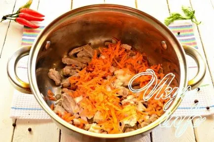 Sült krumpli hússal egy serpenyőben egy lépésről lépésre recept fotók (pörkölt) Sült krumpli hússal egy serpenyőben egy lépésről lépésre recept fotók