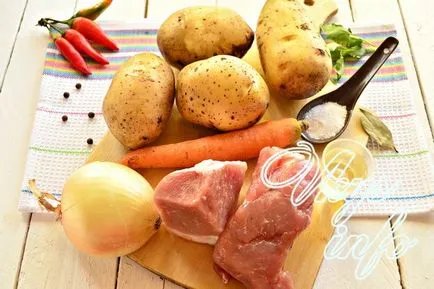 Sült krumpli hússal egy serpenyőben egy lépésről lépésre recept fotók (recept) Sült krumpli hússal egy serpenyőben egy lépésről lépésre recept fotók