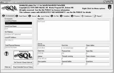 Telepítése és konfigurálása a mysql szerver