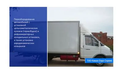 Telepítés az alvázon termobudki a kazahstanepereoborudovanie autó dokumentumok