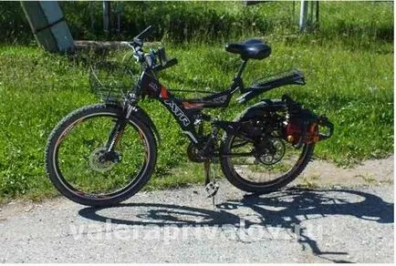Kerékpár motorral a láncfűrész
