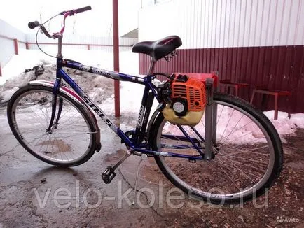 Kerékpár motorral a fűrész - a kezüket 3 óra