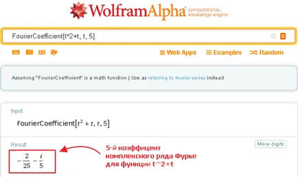 WolframAlpha orosz hogyan lehet bővíteni a függvény Fourier-sor