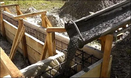 Öntött beton a zsaluzat