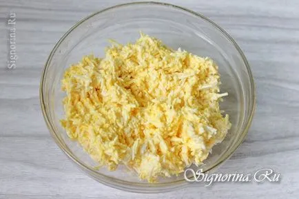 Snack „Rafaello” rák botok recept fényképpel (Raffaello) Snack „Rafaello” rák ragaszkodik recept egy fotó