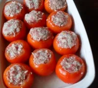 Sült töltött paradicsom fotó recept (sült) Sült töltött paradicsom recept fotók