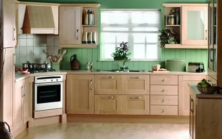 A zöld szín a belső a lakás, annak árnyalatai és elegáns kombináció más színek
