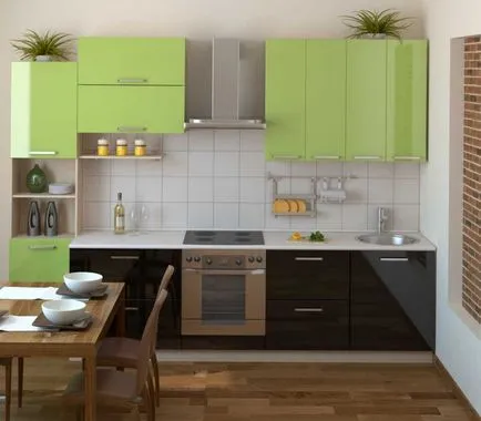 A zöld szín a belső a lakás, annak árnyalatai és elegáns kombináció más színek