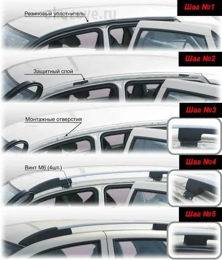 Релси на покрива Lada Kalina комби 2