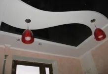 Черно участък таван снимка бял интериор, гланц и мат с модел, дизайн и цвят (напрежение) таван Черно участък бяла снимка в интериора, гланц и мат с модел, дизайн и цвят