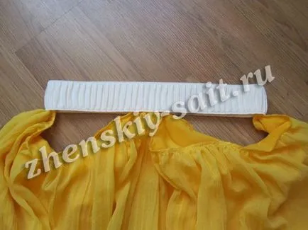 Дълга лятна пола шифон върху еластична шият свои ръце