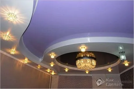 Duplex окачен таван с ръцете си - инсталирането на участък таван снимка