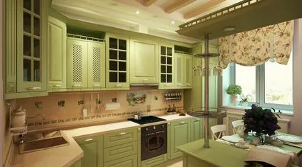 Интериорен бежов кафяв кухня
