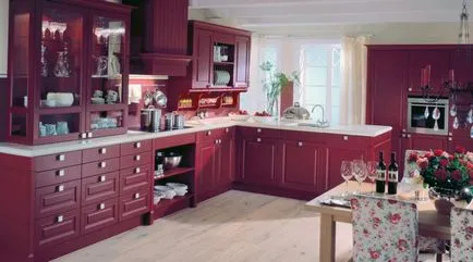 Интериорен бежов кафяв кухня