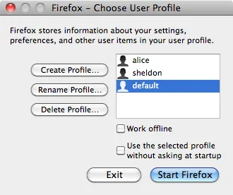 Използването на профил мениджър за създаване и изтриване на профили на Firefox, как да, подкрепа Mozilla