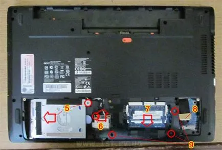 Как да разглобявате лаптоп ACER ASPIRE 5560 (снимки видео), моят приятел