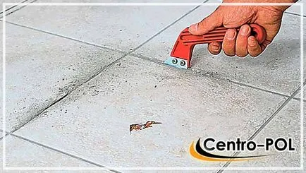 Премахването на старите плочки от пода, спретнато закътано и се пребори