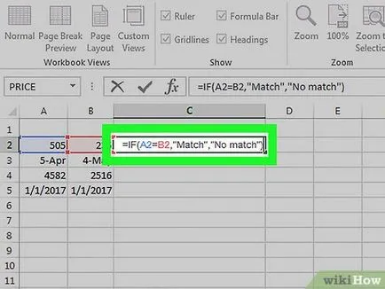 Как да се сравняват данните в Excel